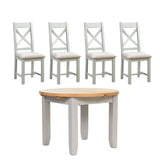 Gloucester 1.1M Round Extending Dining Table with 4 Chairs - Pendle Village Furniture